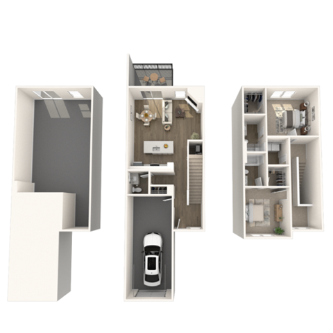 Floor plan for 2 beds, 2.5 baths, 2016 sqft